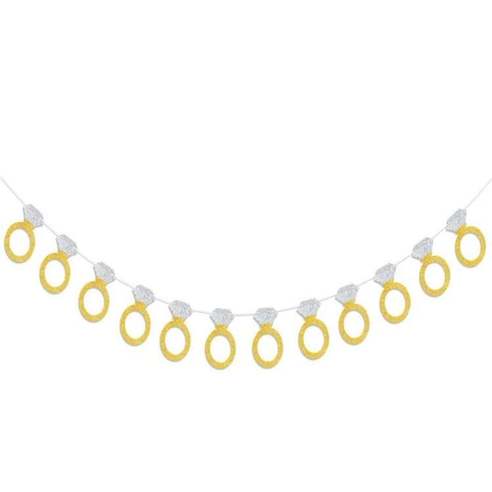 Bridal Gold and Silver Ring Garland for bachelorette and showers NEW - Picture 2 of 3